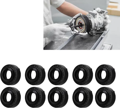 Vista 2 de Kit de sello de labio de eje de compresor de CA de 10 piezas, apto para compresor de CA 10S, rendimiento de sellado fuerte, resistente al aceite