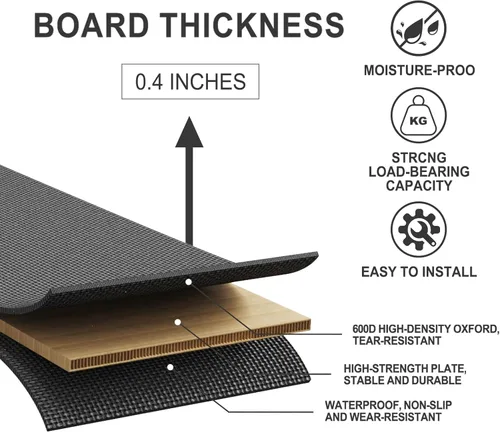 Vista 2 de Caja de resorte plegable, transpirable, minimiza el ruido, resistente a la humedad, Bunkieboards, soporte de cama de perfil bajo, base Bunkie