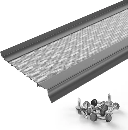 Vista 25 de Micromesh 5 pulgadas Gutter Guards Leaf Protection, 1 Pies Paquete de muestra Bronce oscuro, Malla de acero inoxidable, Cubiertas de canalón