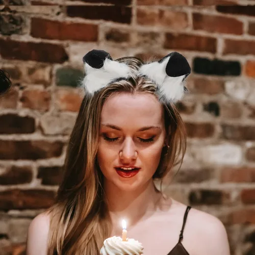 Vista 3 de Holibanna Diadema de orejas de perro, diadema de orejas de animal de felpa, diadema de disfraz para asistentes a fiestas, amantes de los perros