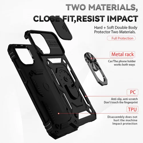 Vista 8 de Funda para iPhone 13 Mini con cubierta para lente de cámara, protector de pantalla HD, doble capa de protección contra caídas de grado militar