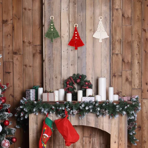 Vista 7 de FLORAVITA Kit de macramé para principiantes con tutoriales de video paso a paso para árbol de Navidad, kit de inicio de manualidades para adultos