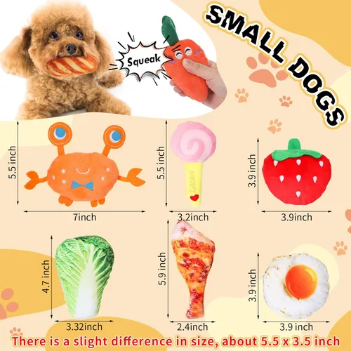 Vista 2 de Hungdao 80 juguetes chirriantes para perros pequeños a granel para perros pequeños, lindos juguetes de peluche para masticar, paquete de juguetes