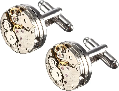 Vista 5 de BABAN reloj de estilo Steampunk de lujo para hombre reloj clásico gemelos con forma de mecanismo con caja de exhibición para guardar elegante