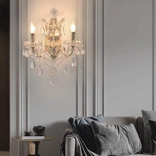 Vista 5 de YLONG-ZS Lámpara de pared de cristal de 2 luces, lámpara de pared moderna para montaje en pared, cepillo blanco para sala de estar, baño, dormitorio