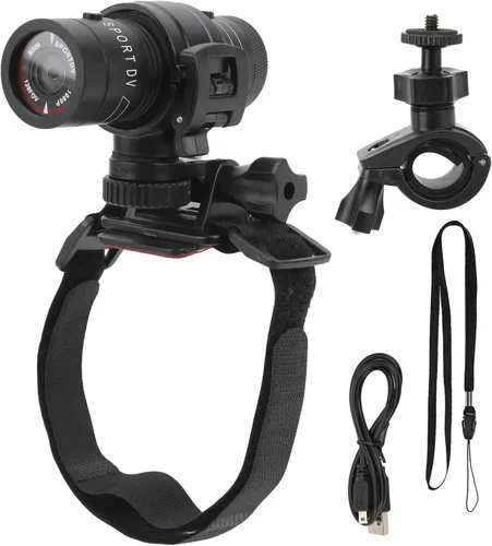 Mini cámara deportiva Full HD 1080P – 120 cámara de acción gran angular, IPX-4 impermeable grabadora de video para bicicleta, casco de motocicleta y