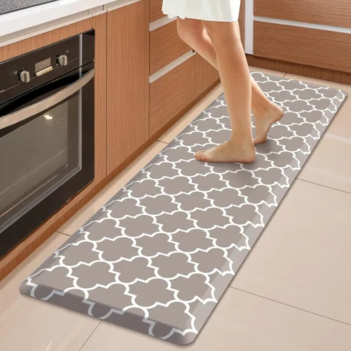 Vista 88 de WISELIFE Tapete de cocina acolchado antifatiga, 17.3 x 28 pulgadas, antideslizante, resistente, de PVC, ergonómico, impermeable, cómodo