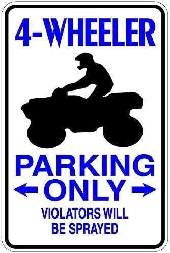 4 - Letrero de vinilo retro S237 de 8 x 5 pulgadas de Wheeler Parking Only