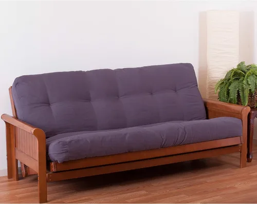 Vista 79 de Blazing Needles Renewal - Colchón futón de sarga de 8 pulgadas, individual, color borgoña