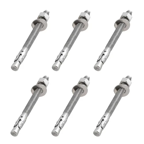Vista 12 de LIONMAX Pernos de anclaje de acero inoxidable para concreto 1/2" x 3-3/4 pulgadas, paquete de 6 anclajes de cuña para pared de cemento, resistente a
