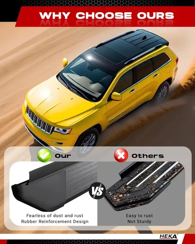 Vista 6 de HEKA - Barras de protección laterales de aleación de aluminio para Grand Cherokee de 2 filas 2022-2026 (excluye 4xe) Barras de estribo de 2 piezas