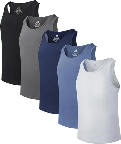 DAVID ARCHY Camisetas interiores sin mangas para hombre de rayón de bambú, camisetas tipo A-Shirt que absorben la humedad, paquete de 3 o 5 unidades
