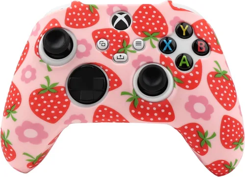 Vista 2 de RALAN Funda protectora de silicona antideslizante compatible con Xbox Series WirelessWired Gamepad Joystick con 2 bonitas tapas de agarre para pulgar