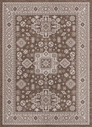 Vista 75 de Unique Loom Outdoor Aztec Collection Alfombra de área, Chalca (7 pies 10 pulgadas, cuadrada, azul/marfil)