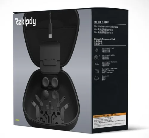 Vista 7 de Paquete completo de componentes para Xbox Elite Controller Series 2 Kit de reparación de piezas de repuesto con estuche de almacenamiento, base