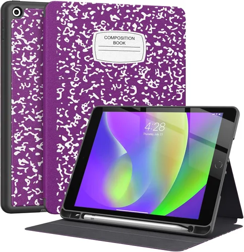 Vista 22 de Supveco Funda para iPad de 9ª/8ª/7ª Generación 10.2 pulgadas (Modelo 2021/2020/2019) con Soporte para Lápiz, Funda Folio Premium con Soporte