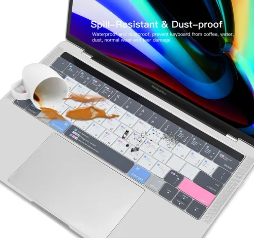 Vista 7 de CaseBuy Funda de teclado de 33 cm para MacBook Pro 13 y 15 pulgadas con Touch Bar Modelo A2159 A1989 A1706 A1990 A1707 Teclas de acceso rápido