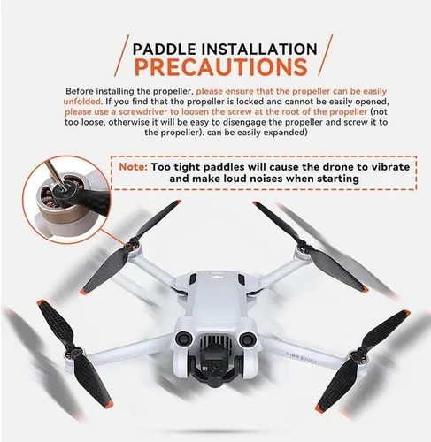 Vista 4 de Coyktonty Hélice de fibra de carbono para DJI Mini 4 Pro/Mini 3 Pro Drone Pequeño de bajo ruido Drone Hélices Accesorios