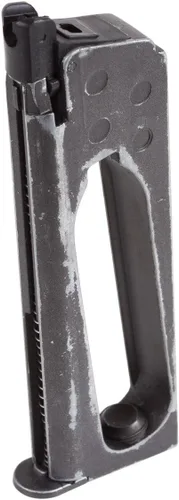 Vista 6 de Pistola de aire John Wayne 1911 de metal CO2 BB, empuñaduras marrones