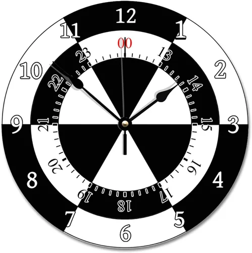 ArogGeld Reloj de pared de 12 horas con formato de hora militar, de madera, grande, de 10 pulgadas, silencioso, sin tictac, funciona con pilas, para
