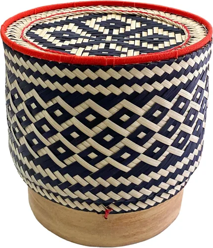 Vista 10 de Juego de 4 cestas adhesivas de bambú para servir arroz, 4 piezas de 4 pulgadas de diámetro, recipiente de arroz adhesivo de bambú hecho a mano, apto