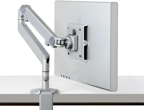 Vista 8 de Humanscale M2 M2CB1S - Brazo articulado ajustable para monitor de computadora, abrazadera de dos piezas con base, color negro con borde negro