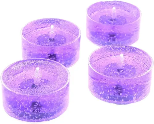 Vista 3 de 4 Pack Lavender Scented Mineral Oil Based Gel Candles Up to 8 Hour Scented Tea Lights by The Gel Candle Company