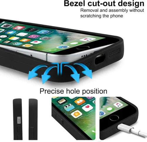 Vista 6 de Bonita funda de teléfono con estampado de guepardo para iPhone 7/8/SE 2020/2022 de 4.7 pulgadas, diseño estético de lujo de leopardo negro, a prueba