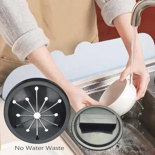 Vista 5 de Eliminación de basura de 3 pulgadas, tapón de fregadero universal de goma para desechos de alimentos, protector contra salpicaduras y tapón