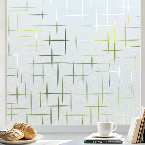 rabbitgoo Película de privacidad para ventana, película de vidrio esmerilado, adhesivo decorativo de privacidad, bloqueo UV, adhesivo estaico para