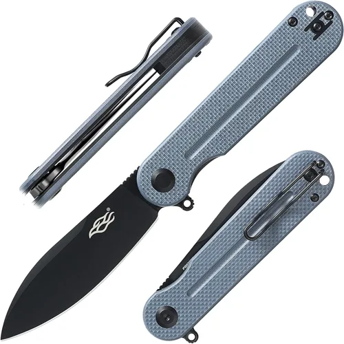 Vista 32 de Firebird Ganzo FH922PT-BK EDC Navaja de bolsillo plegable con filo de navaja, acero inoxidable D2, hoja negra, mango G10 con clip, cuchillo