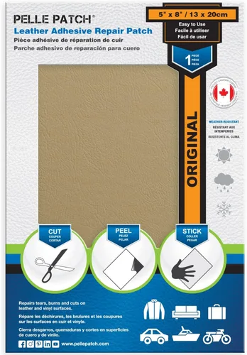 Vista 67 de Pelle Patch - Parche de reparación de cuero y vinilo - 25 colores disponibles - Original 4x60 - Beige