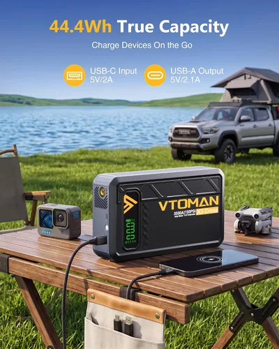 Vista 5 de VTOMAN X5 Cross 3500A Jump Starter with Air Compressor, Car Battery Jumper