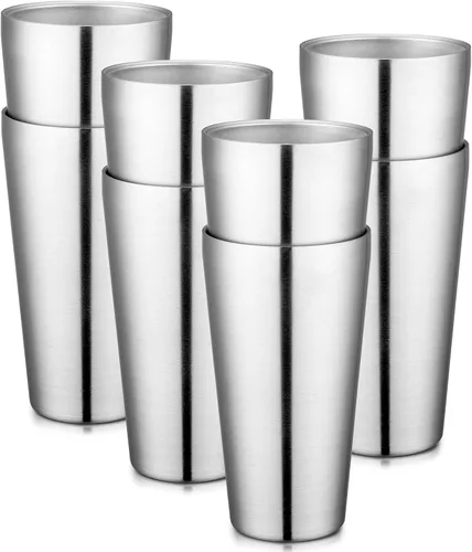 Vista 42 de Beasea Mini vasos de acero inoxidable, juego de 4 vasos de metal de 6 onzas, apilables de acero inoxidable 304, vasos de doble pared con aislamiento