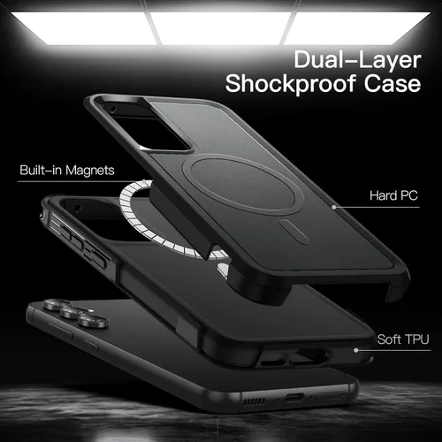 Vista 3 de JETech Funda para Samsung Galaxy S23 FE de 6.4 pulgadas, compatible con accesorios MagSafe, protección resistente de doble capa a prueba de golpes