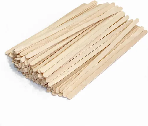 Vista 2 de KTOJOY Agitadores de café de madera de 5.5 pulgadas, 1000 palitos desechables para café y cócteles, mezclador de bebidas de madera con extremos