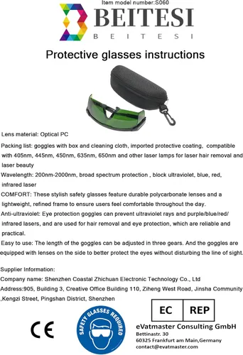 Vista 7 de Para IPL 200nm-2000nm láser gafas de seguridad UV gafas protectoras láser depilación gafas protectoras 1Paquete