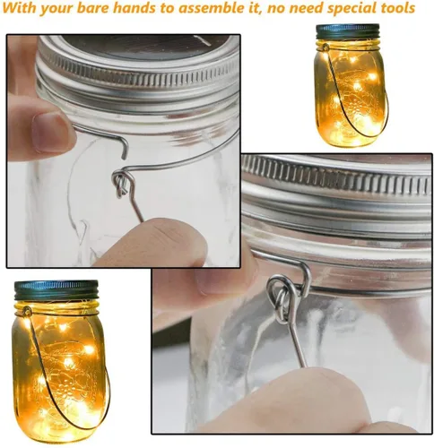 Vista 3 de Hemoton 8 Pack Stainless Steel Wire Handles Lid Lifter for Canning Mason Jar Wire Hangers for Regular Mouth Mason Jar Pint Canning