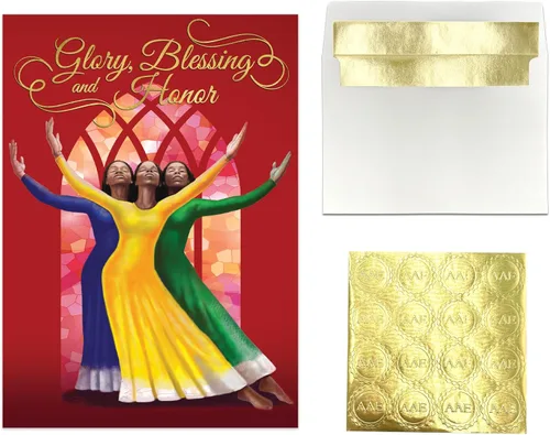 Vista 19 de African American Expressions - Juego de tarjetas navideñas en relieve en caja - Diseños de temporada inspiradores - Juego de 15 (5x7) tarjetas