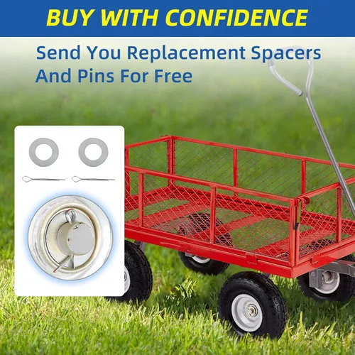 Vista 7 de GICOOL - Llanta sólida y rin, 4.10/3.50-4", 10", llanta de alta resistencia, agujero para eje de 5/8", cubo con desplazamiento de 2.2