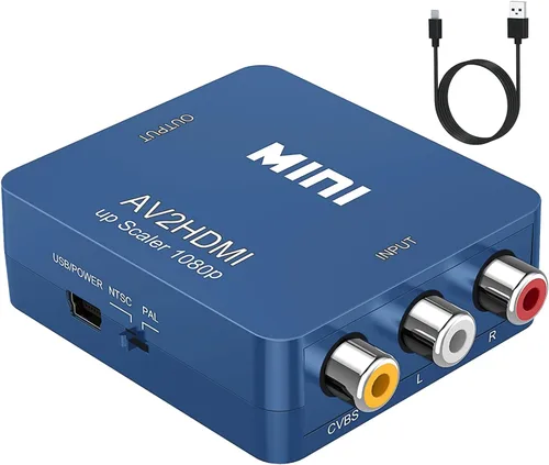 Vista 12 de ABLEWE RCA a HDMI, Convertidor de AV a HDMI, Adaptador convertidor de audio y video de 1080P Mini RCA Compuesto CVBS Compatible con PAL/NTSC