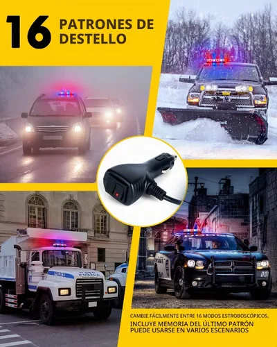 Vista 8 de LUMENIX - Mini barra de luz estroboscópica LED de 12 pulgadas para techo, 72 LED, montaje magnético, luces de advertencia intermitentes