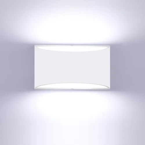 Vista 11 de Lightess Juego de 2 apliques de pared LED modernos, lámparas de pared para interiores con cable de 3000 K arriba y abajo, apliques de pared blancos