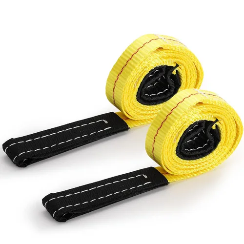 Vista 3 de TOPZEA Paquete de 4 correas de elevación de 6 x 1 pulgada, correas de remolque de nailon duraderas con 2 trabillas anchas y planas, correa