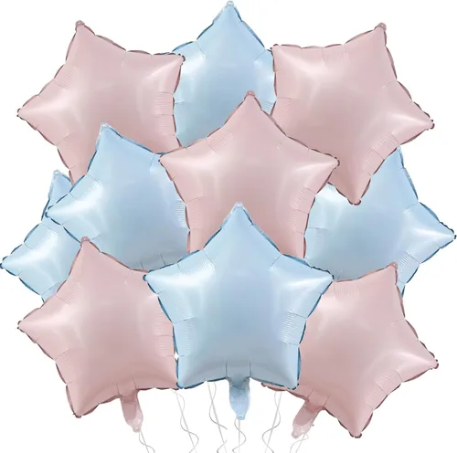 Vista 23 de Globos de papel de aluminio con forma de estrella de arena beige, marrón y blanco, 10 globos de Mylar en forma de estrellas de 18 pulgadas