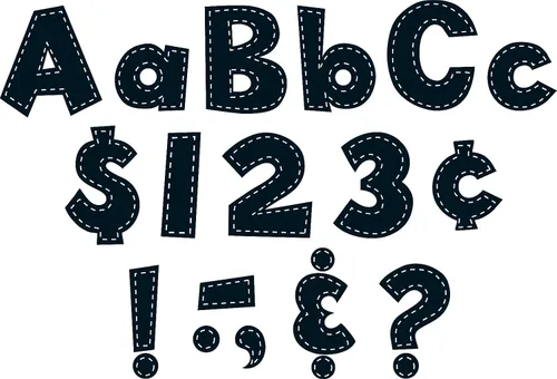 Vista 2 de Teacher Created Resources Black Stitch - Letras divertidas de 4 pulgadas (TCR75150)