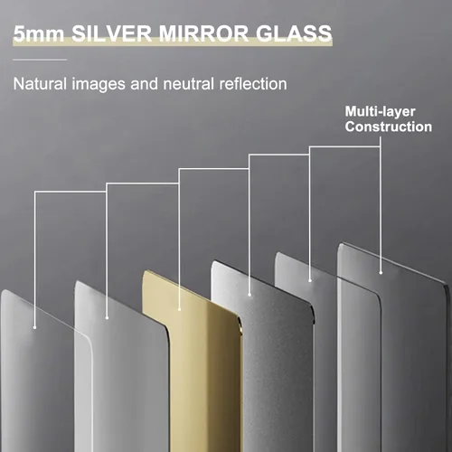 Vista 6 de YOSHOOT - Espejo de pared de madera empalmada hecha a mano para baño, espejo de tocador rústico estilo granja, arte de pared de decoración, marco