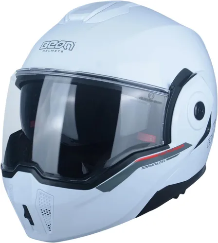 Vista 9 de Casco de motocicleta de cara completa, aprobado por DOT, protector de barbilla reversible de 180°, casco de piloto modular con doble visera antivaho