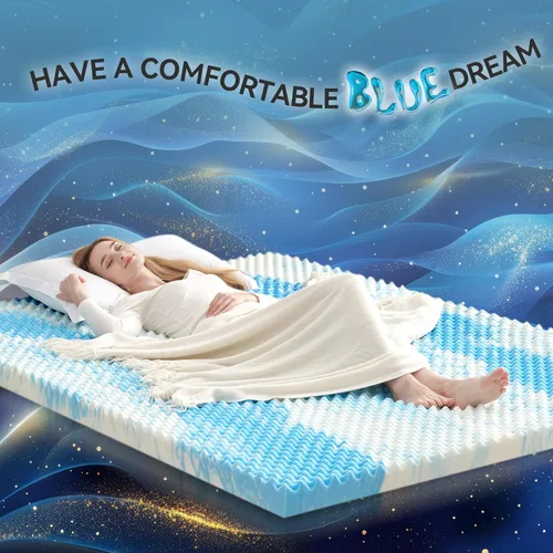 Vista 8 de SINWEEK Cubrecolchón de Espuma Viscoelástica con Relieve de Huevera de 2 Pulgadas Tamaño Individual, Almohadilla de Colchón Suave para Alivio