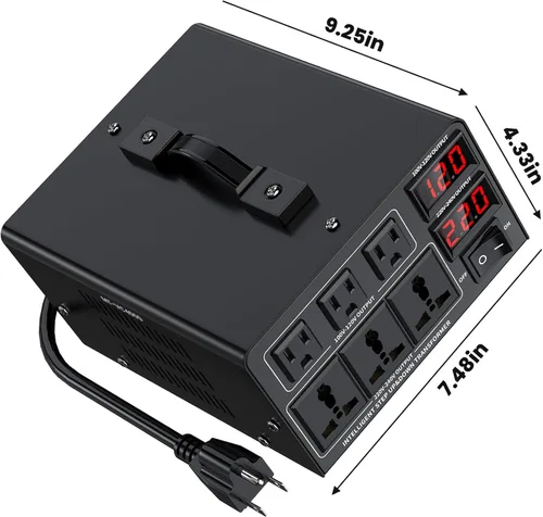 Vista 9 de Transformador convertidor de voltaje de 1000 W (110 V a 220 V o 220 V a 110 V) convertidor elevador hacia arriba/abajo 110/120 voltios - 220/240